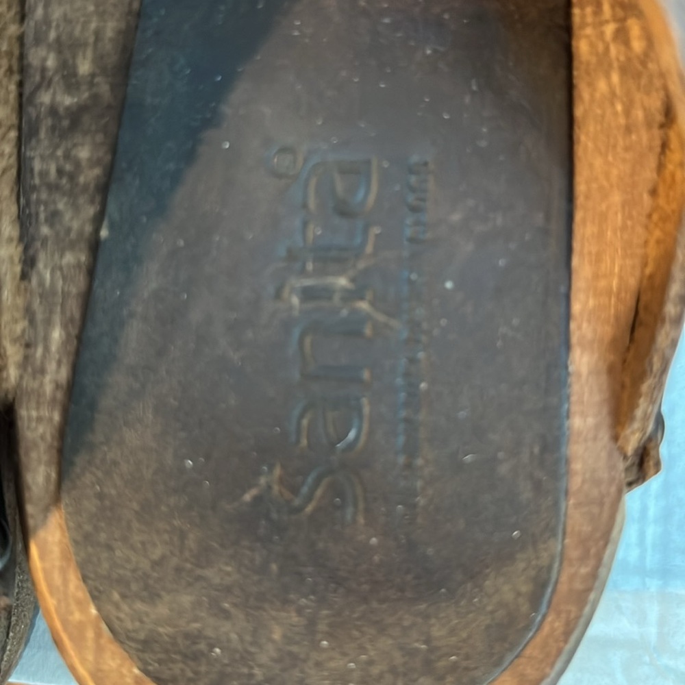 Sanita Brown Leather Studded Clogs Mules - Picture 3 of 8